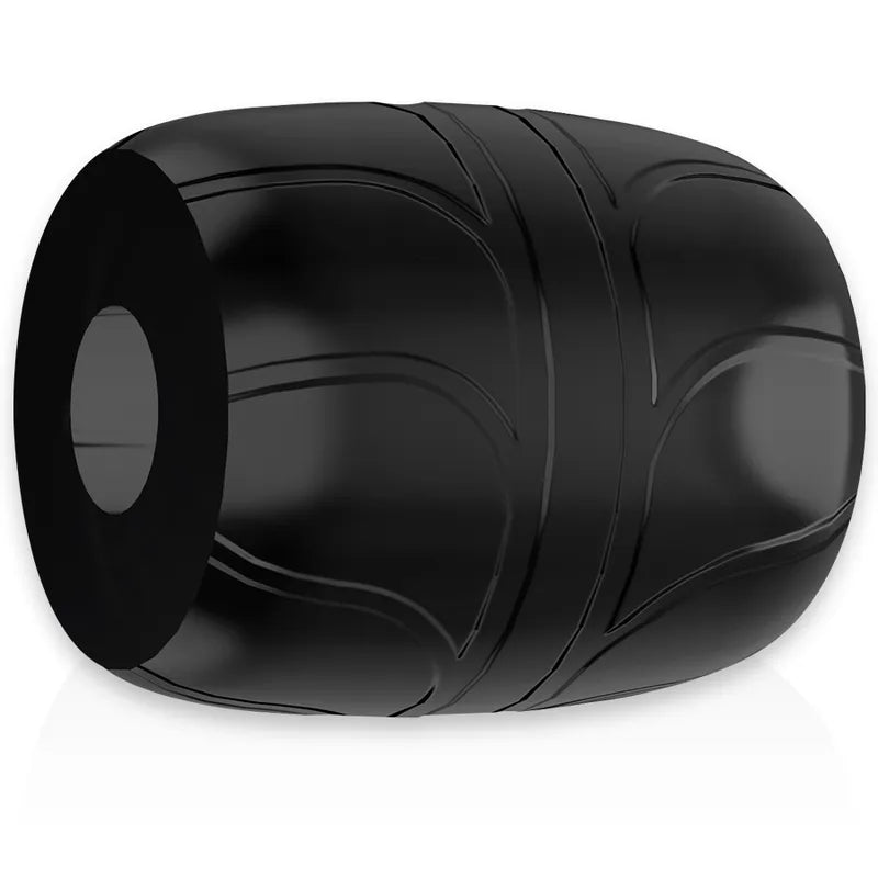 Anneau pénien noir en TPE doux, hypoallergénique, forme ergonomique, compression uniforme pour érection prolongée.