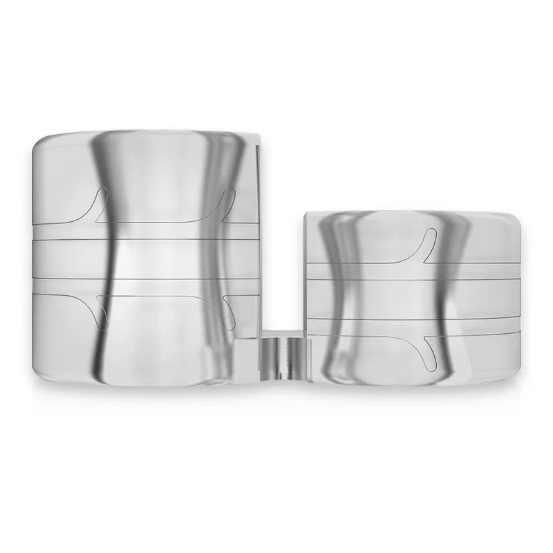 Anneau pénien testiculaire hypoallergénique TPE, couleur argentée, design lisse et moderne, compression uniforme.