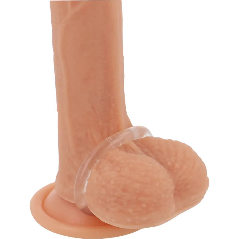 Anneau pénien TPE transparent ergonomique, hypoallergénique, sur pénis, améliore érection, stimulation intime.