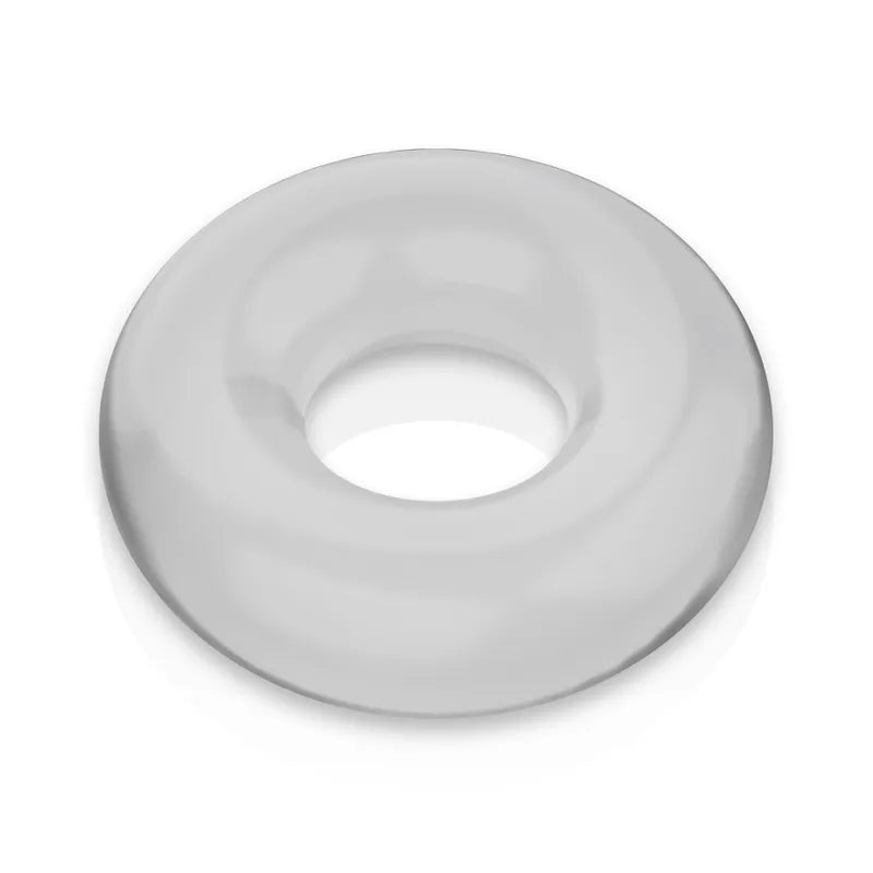 Anneau pénien transparent en TPE hypoallergénique, forme circulaire, souple et ergonomique pour érection renforcée.