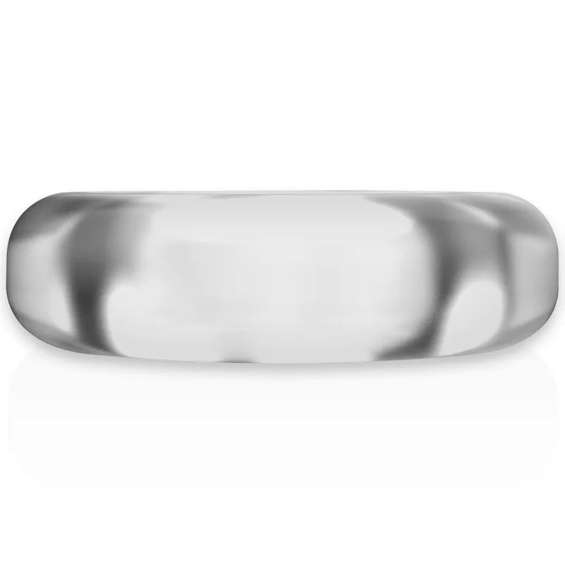Anneau pénien hypoallergénique TPE gris, forme ergonomique, surface lisse, pour confort et tolérance peau sensible.