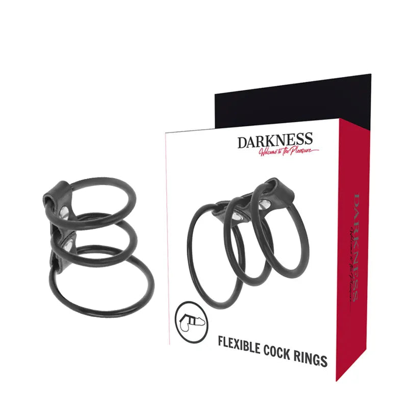 Anneau pénis et testicules noir en TPR hypoallergénique, ergonomique, avec boîte, pour érection prolongée et confort optimal.