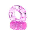 anneau pénien vibrant transparent rose TPR extensible sans phtalate stimulation érection prolongation plaisir retard éjaculation compact portable piles LR41