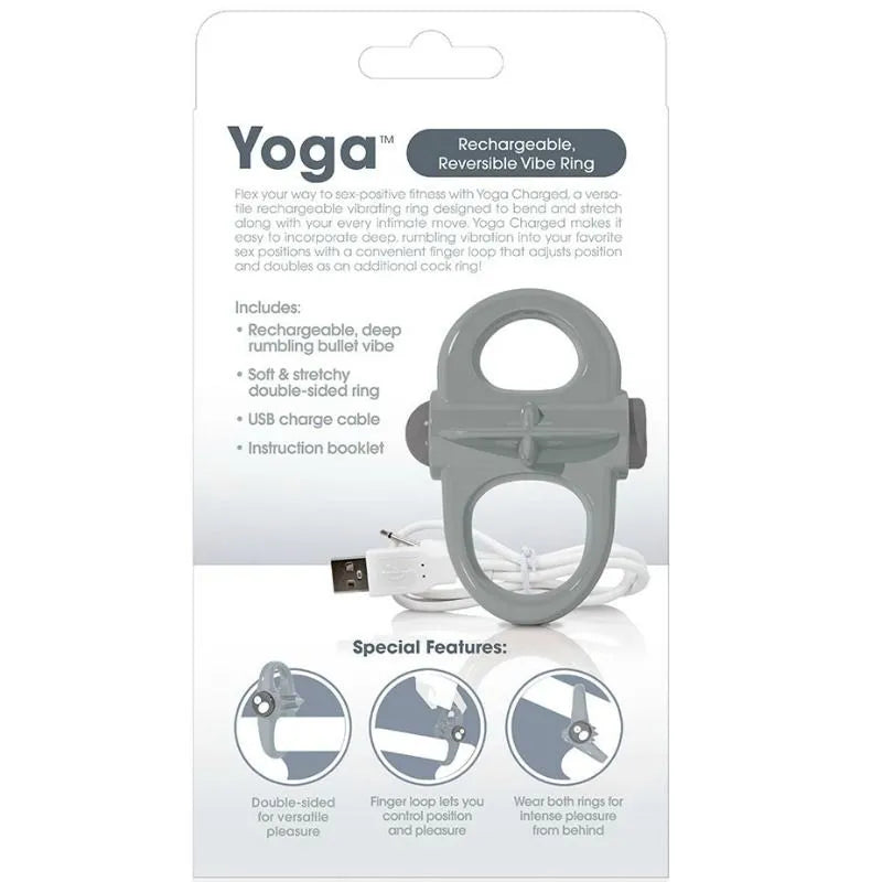 Anneau vibrant gris flexible pour débutants, réversible, submersible, 10 vitesses, matériaux SEBS et ABS, rechargeable.