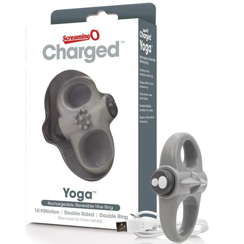Anneau vibrant gris flexible pour débutants, 10 vitesses, ergonomique, submersible, rechargeable, en SEBS et ABS.