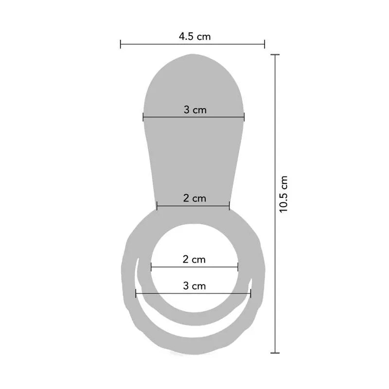 Anneau vibrant Xocoon en silicone noir, forme ergonomique, dimensions 10,5x4,5 cm, stimulation clitoridienne et pénienne.