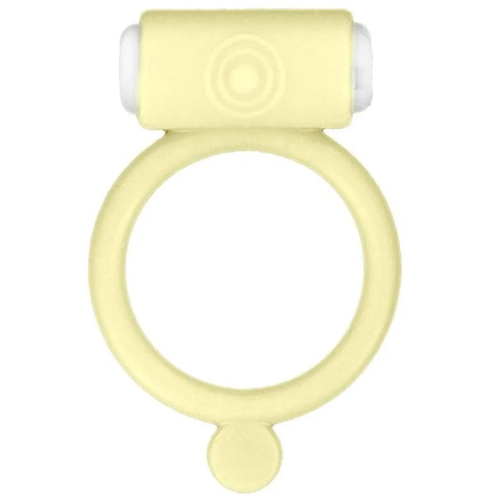 anneau pénis vibrant phosphorescent jaune extensible érection ferme prolongée retard éjaculation stimulateur clitoridien stimulation intense obscurité luminescent piles incluses