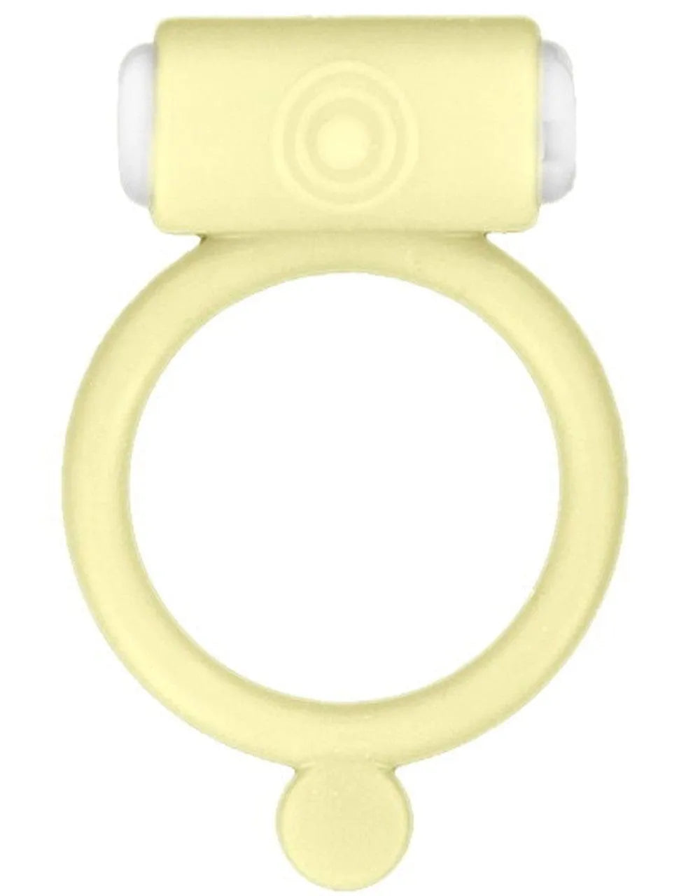 Anneau pénis vibrant jaune phosphorescent avec stimulateur clitoridien, extensible, piles incluses, érection prolongée.