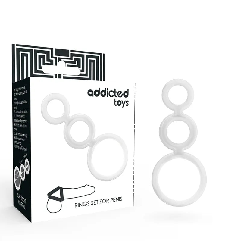 anneaux plaisir pénis antiéjaculation prolongation érection renforcée confort thermoréactif antidérapant maintien lot trois tailles personnalisable nettoyage facile silicone médical réutilisable