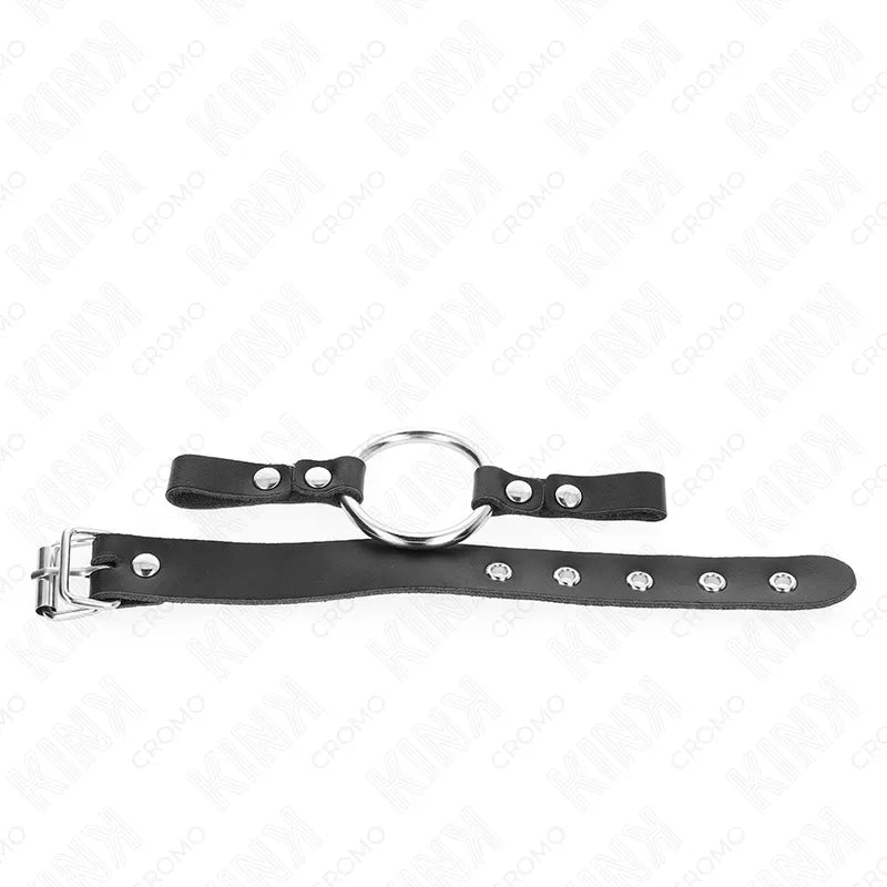 Anneaux péniens BDSM en cuir noir ajustable avec boucle métallique, design élégant et sophistiqué pour confort et contrôle.