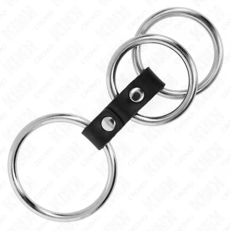 Anneaux péniens cuir ajustable noir et marron, design sophistiqué, BDSM, confort et résistance, sensualité maîtrisée.