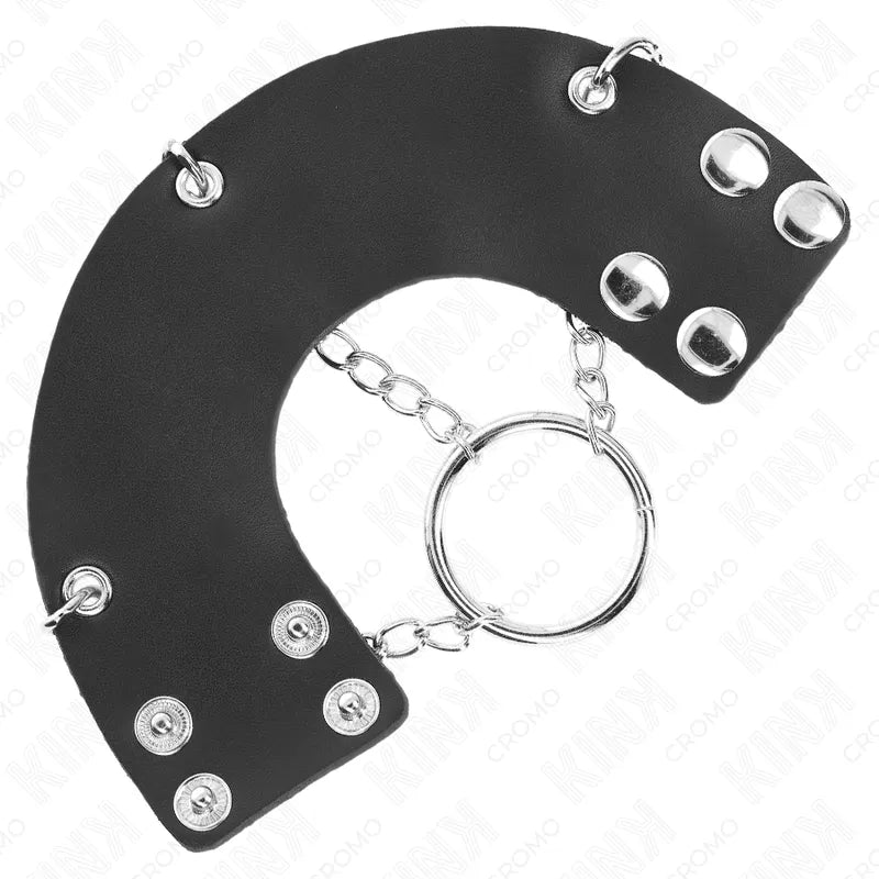 Anneau pénien cuir noir ajustable, design ergonomique, élégant, sécurisé, idéal BDSM, stimulation intense, luxe discret.