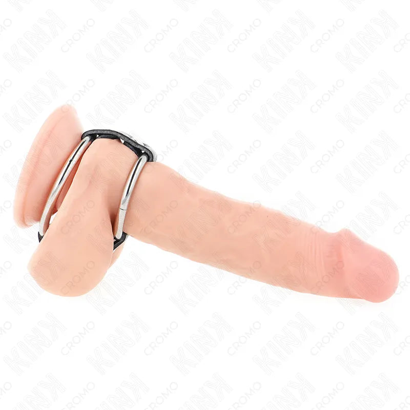 Anneaux péniens ajustables en cuir noir, design élégant et durable, pour confort et contrôle lors d'explorations BDSM.
