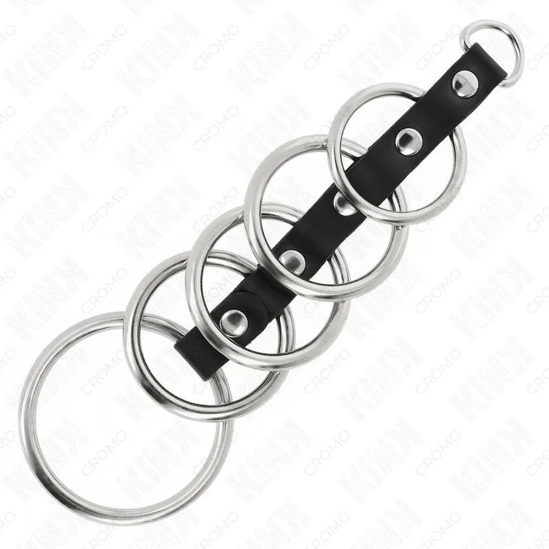 Anneaux péniens cuir ajustable BDSM, noir, cuir véritable, sangles réglables, élégance et confort, accessoires intimes.