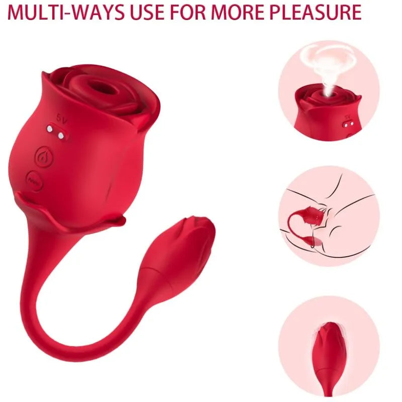 Appareil aspiration clitoridienne Armony rouge, silicone médical, forme ergonomique, multivitesse, étanche, rechargeable.