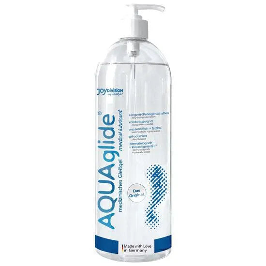 Aquaglide lubrifiant intime aqueux soluble nongras hypoallergénique médical dermatologique durable naturelle compatible préservatifs latex oral massage saveurs fraise cerise allemand