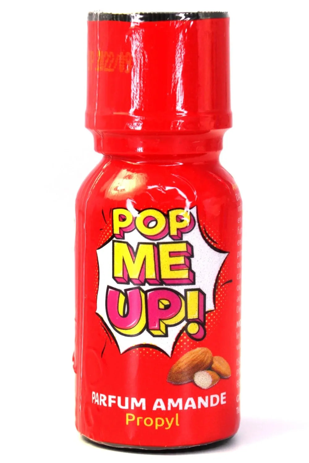 arôme amande intense enivrant nitrite propyle montée rapide sensations puissantes immédiates flacon 15ml popart design verre teinté bouchon antifuite transportable