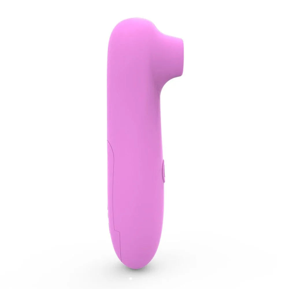 Vibromasseur succion rose en ABS et silicone, 10 modes, compact et performant pour stimulation clitoridienne.