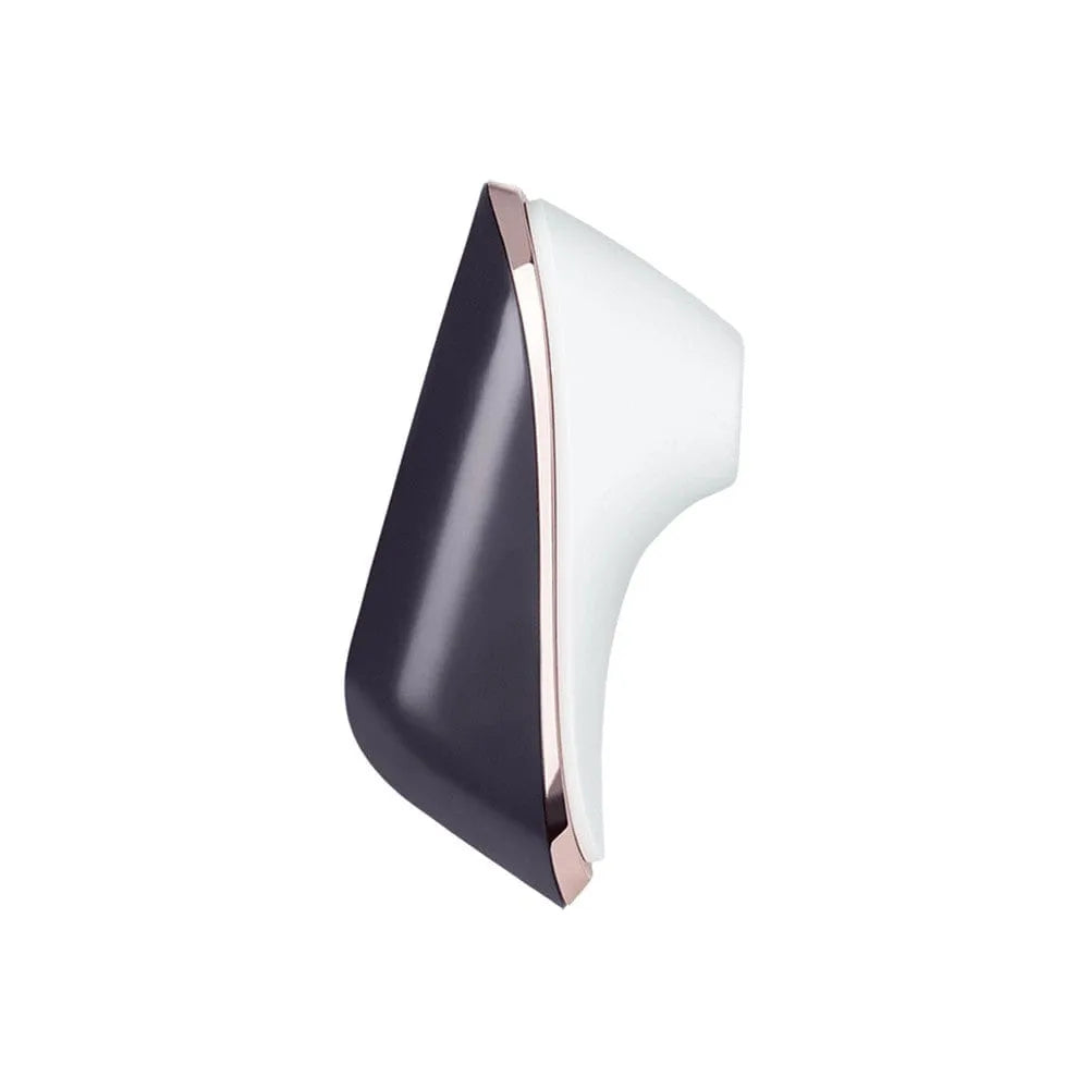Stimulateur clitoridien Aspire Clitoris, design compact noir et blanc, technologie Air Pulse, portable et discret.
