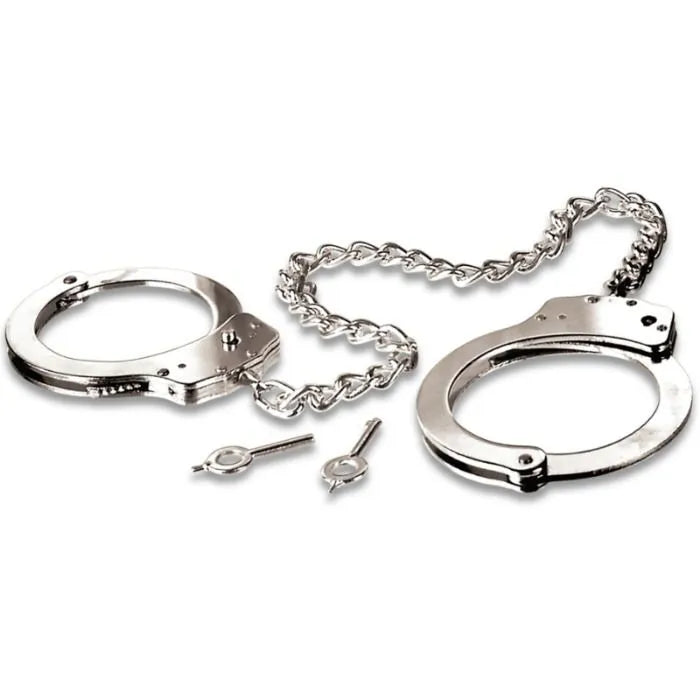 Attaches bondage acier inoxydable, double verrouillage, chaîne robuste, deux clés, sécurité et confort antipincement.