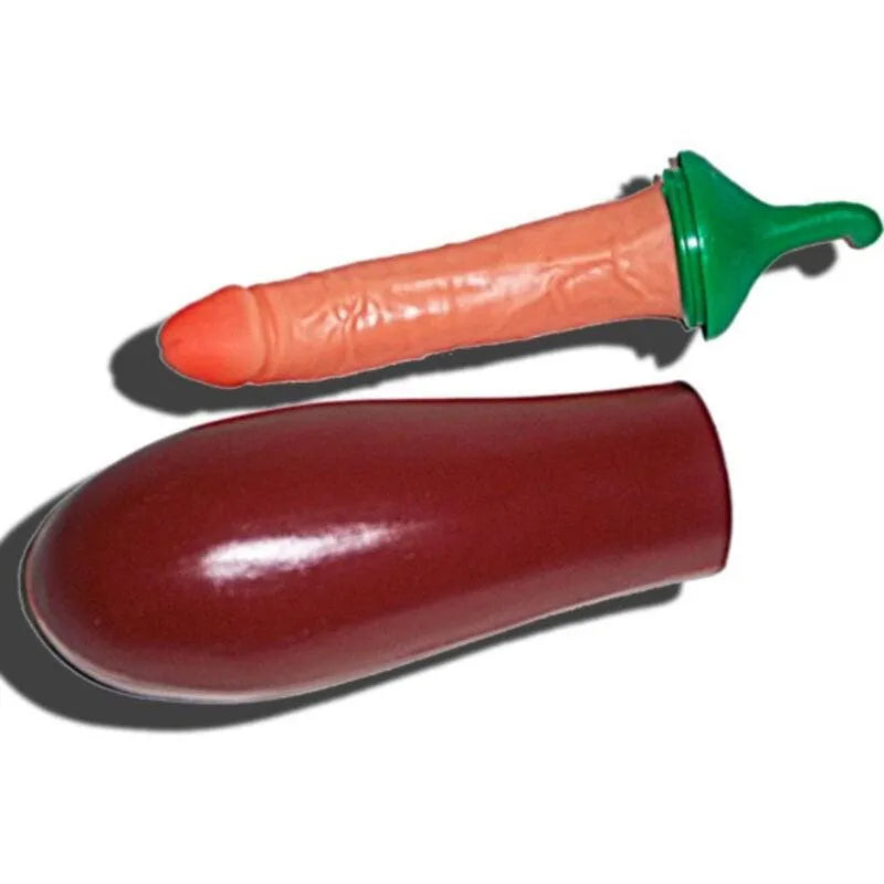 Aubergine surprise pénis réaliste plastique humoristique enterrement vie garçon ambiance festive décoration originale gag