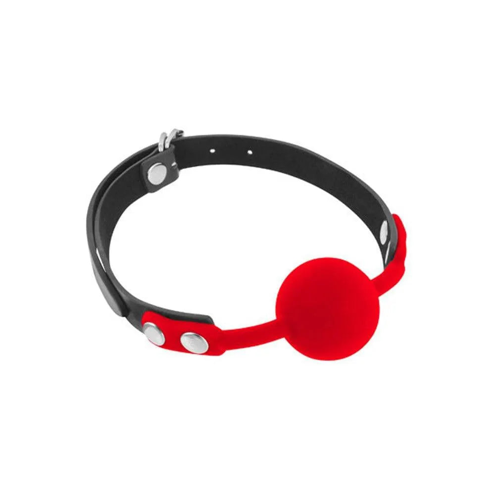 baillon bouche réglable ajustable boule silicone rouge douce confortable hygiène parfaite adaptable circonférence 42cm 57cm durable maintien sécurisé