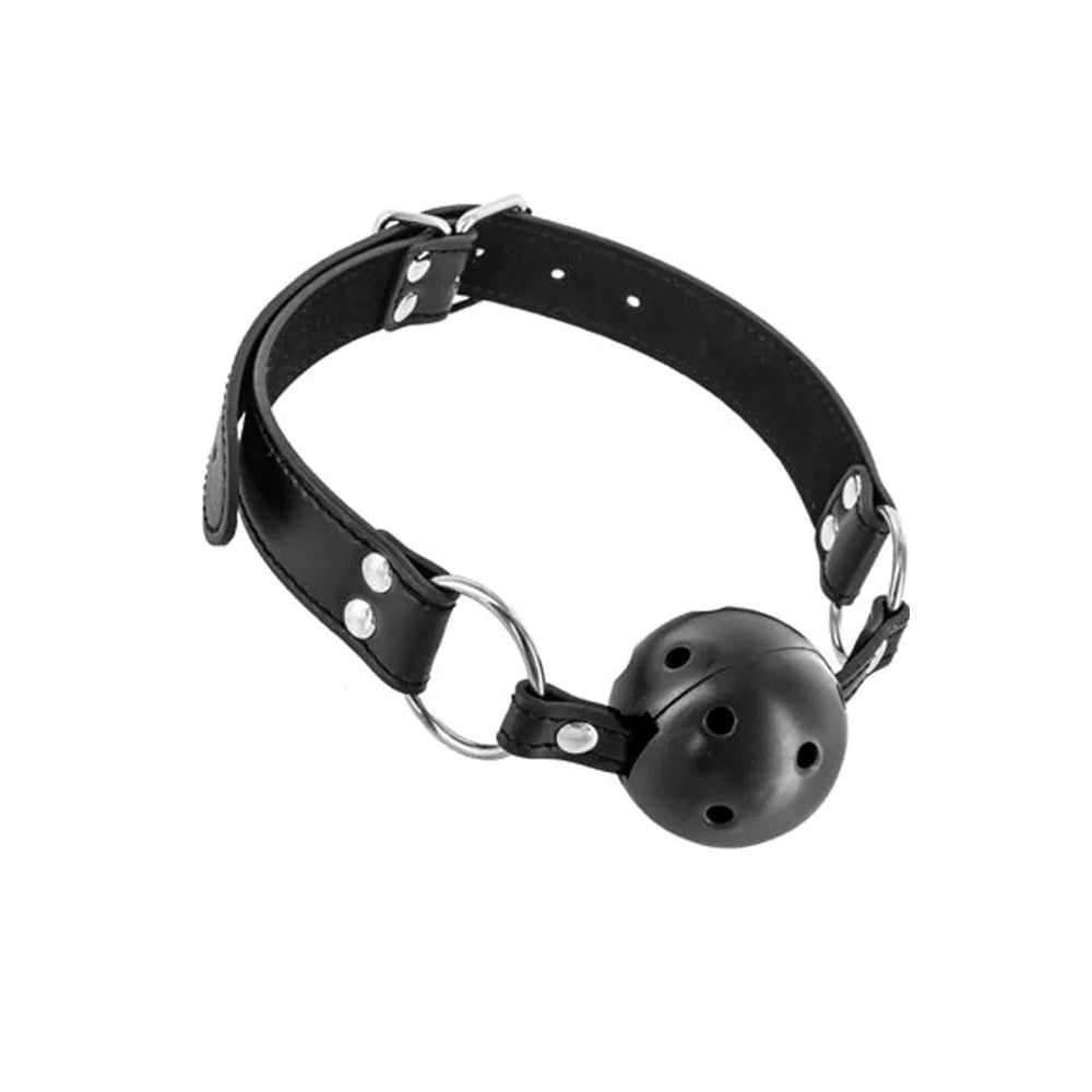 baillon boule BDSM silicone réglable hygiénique confortable respirant trous ergonomique sangles cuir synthétique ajustable robuste discret