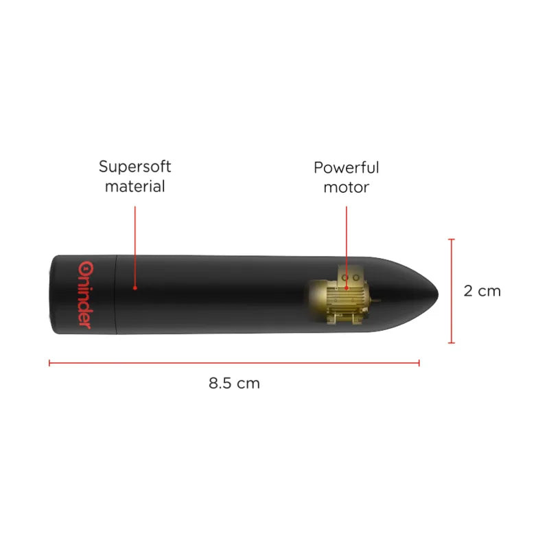 Balle vibrante noire étanche Oninder, compacte, silicone médical, contrôlable via application, rechargeable, IPX7.