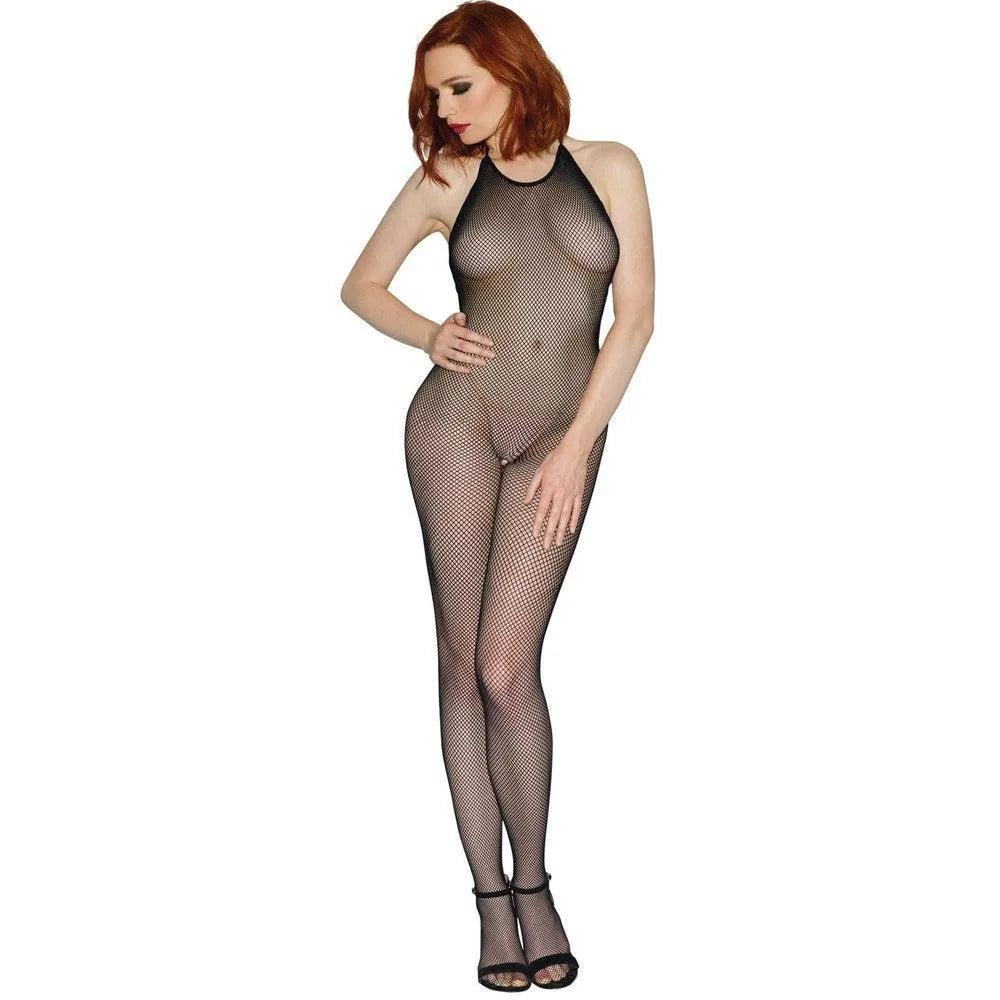 combinaison résille noir sans manches dos nu ouvert entrejambe nylon extensible moulant sexy audacieux confortable femme séduisant tailles ajustable élégant