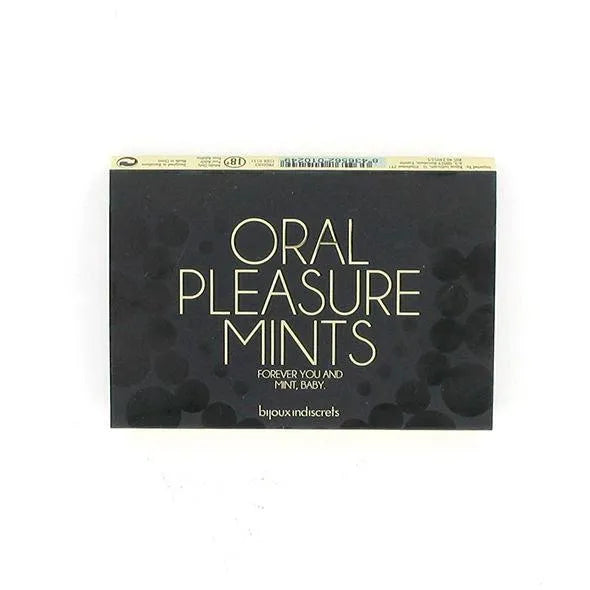 Bonbons mentholés sans sucre, emballage noir, texte doré, pour expérience sensorielle intime, menthe intense.