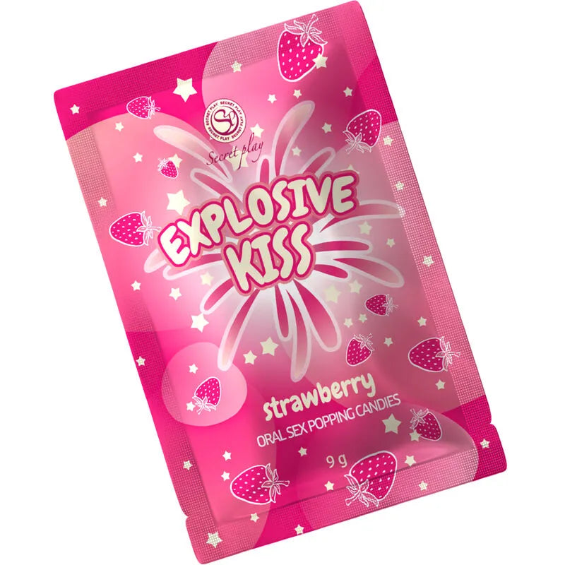 bonbons érotiques explosifs effervescents fraise sucrés sensoriels surprenants ludiques pimentés gourmands comestibles sûrs pratiques sachets unitaires