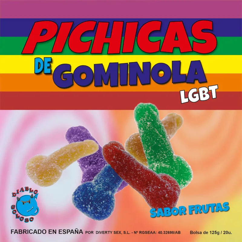 Bonbons érotiques saveur fruits LGBT phalliques péniformes moelleux colorés festifs amusants sensuels gourmands originaux soirée anniversaire EVJF cadeau diversité