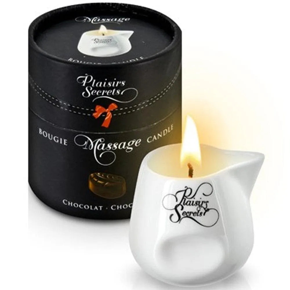 bougie massage chocolat végétale naturelle parfumée gourmande fondante tiède peau soyeuse pot céramique bec verseur pratique emballage soigné
