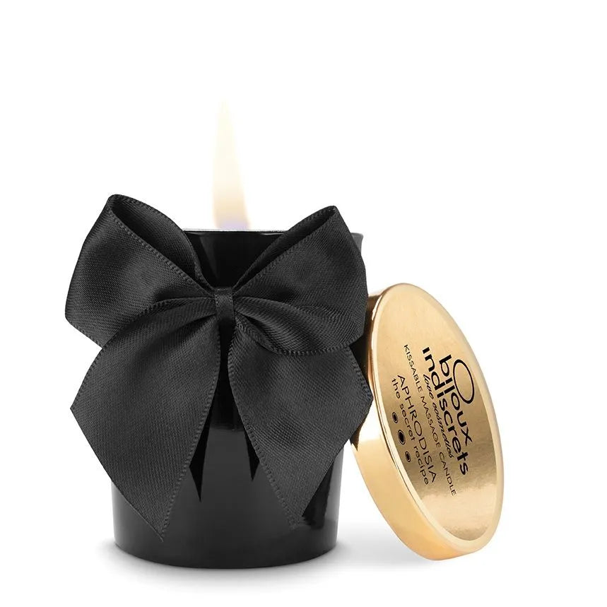 bougie massage sensuelle parfumée aphrodisia envoûtante rose ylangylang jasmin épices orientales baume onctueux nourrissant peau intime complicité luxe