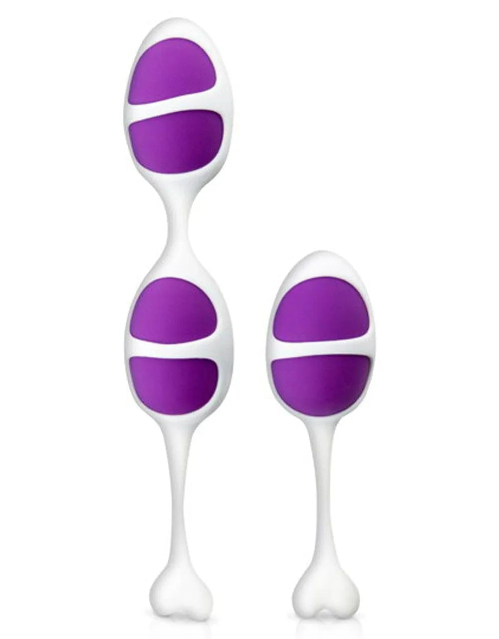 Boules de Geisha Kegel blanches et violettes, texture douce, ergonomiques, pour raffermir le plancher pelvien.