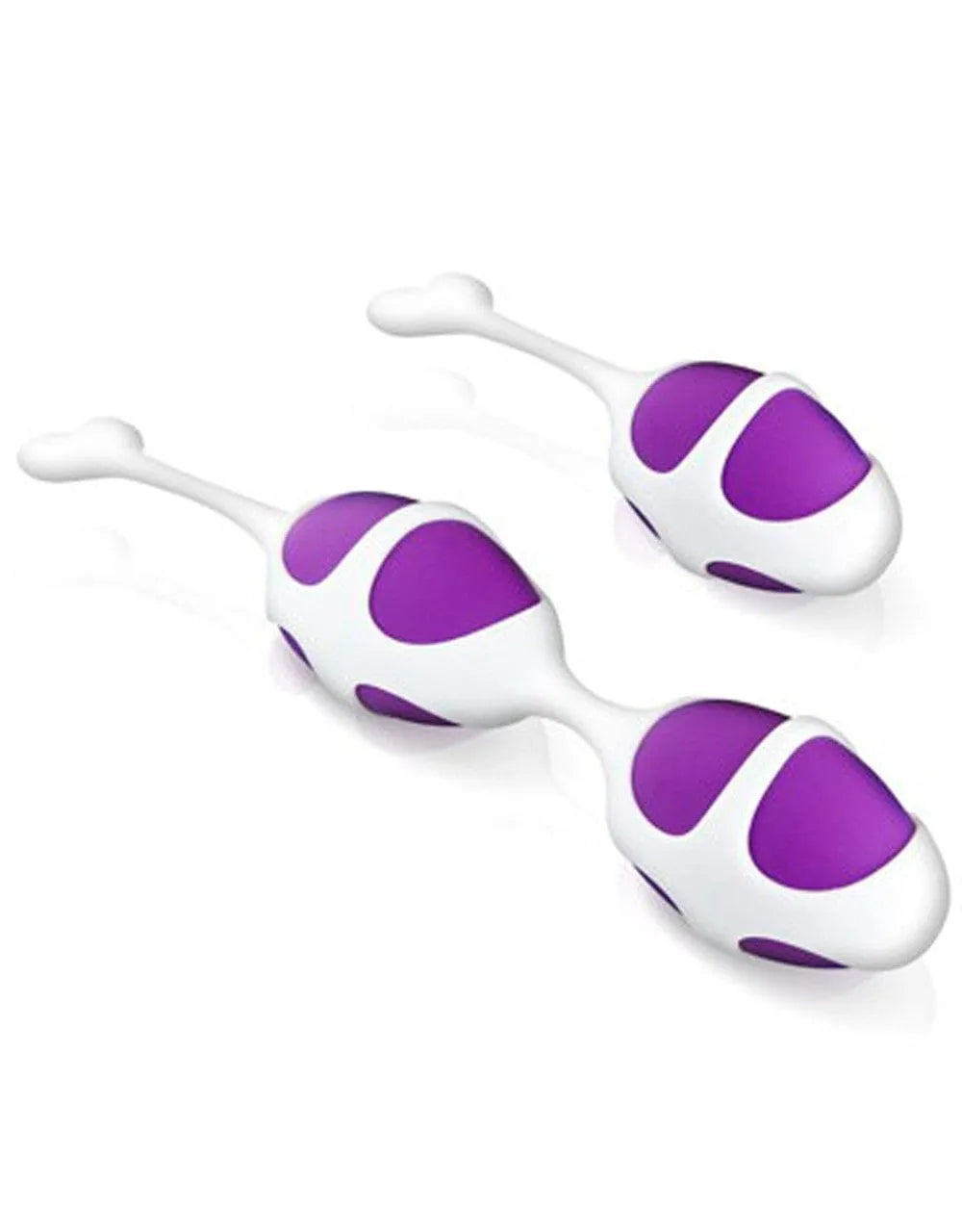 Boules Geisha Kegel violettes et blanches, texture douce, ergonomiques, sans phtalate, pour raffermir le plancher pelvien.