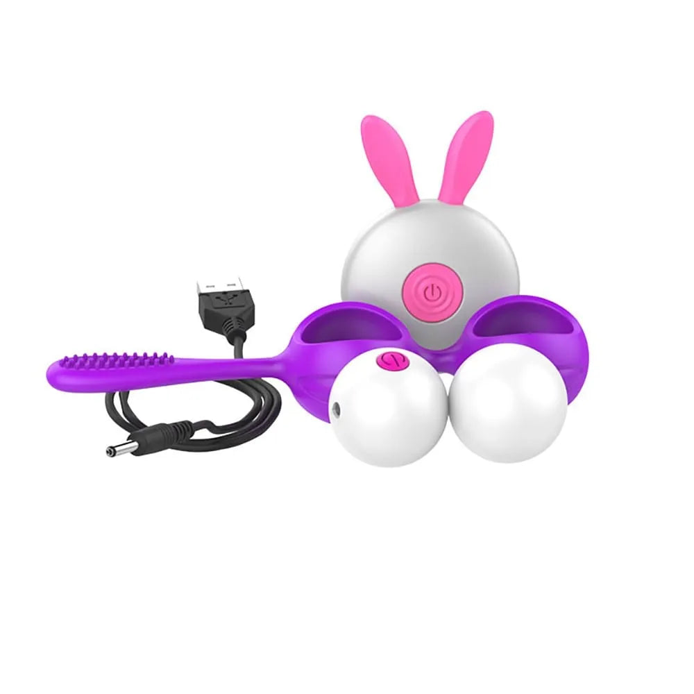 boules geisha vibrantes rechargeables télécommandées violettes câble silicone hypoallergénique plastique étanches nettoyables périnéales vaginales silencieuses modulables ergonomiques stimulantes