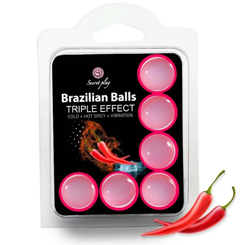 Boules Brésiliennes Érotiques Sensorielles Multiples Froid Chaud Vibrant Dissolution Rapide Élixir Sensuel Huiles Naturelles Massage Stimulation Zones Érogènes Six Grammes