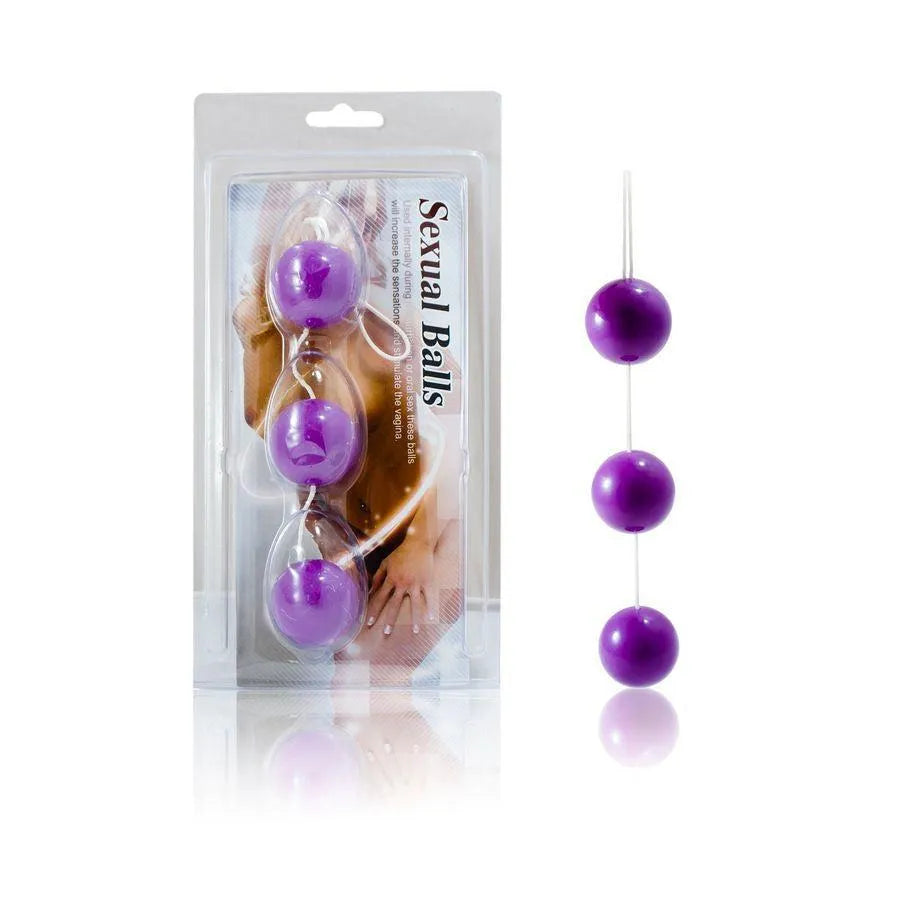 Boules de Geisha lilas en ABS doux, trio ergonomique 20cm, stimulation vaginale et anale, bien-être et confort.
