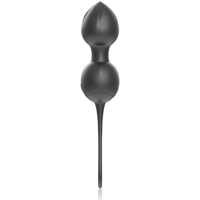 Boules Geisha noires vibrantes en silicone, forme ergonomique, pour renforcement pelvien, avec télécommande et 10 modes.