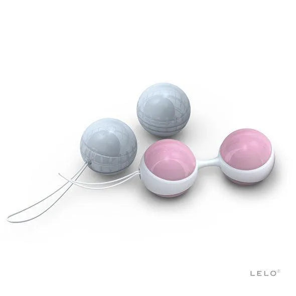 Boules Kegel ajustables roses et grises en silicone, pour renforcement pelvien postnatal, avec coffret satin.