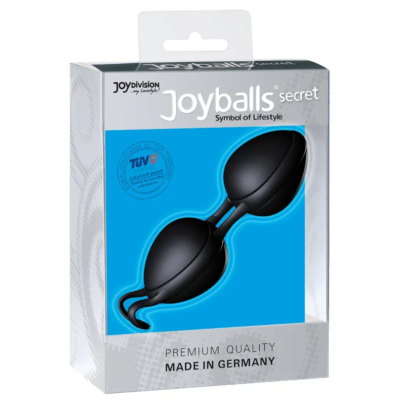 Boules vaginales noires Silikomed en boîte, pour renforcement pelvien et prévention incontinence.