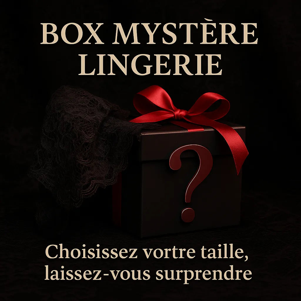Coffret mystère lingerie surprise sensuelle dentelle unique personnalisée tailles satin nuisette justaucorps audacieux raffiné élégant confortable luxe cadeau sublimante