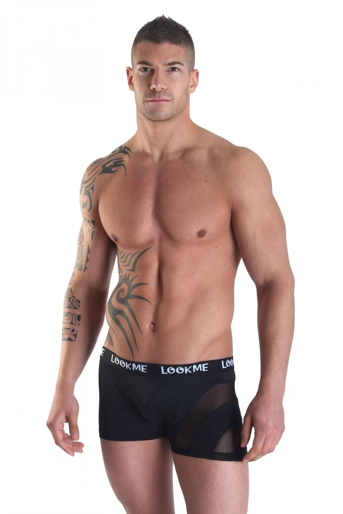 boxer rayé noir blanc asymétrique élégant confortable taille élastique maintien microfibre respirant douceur qualité durable quotidien occasionnel moderne