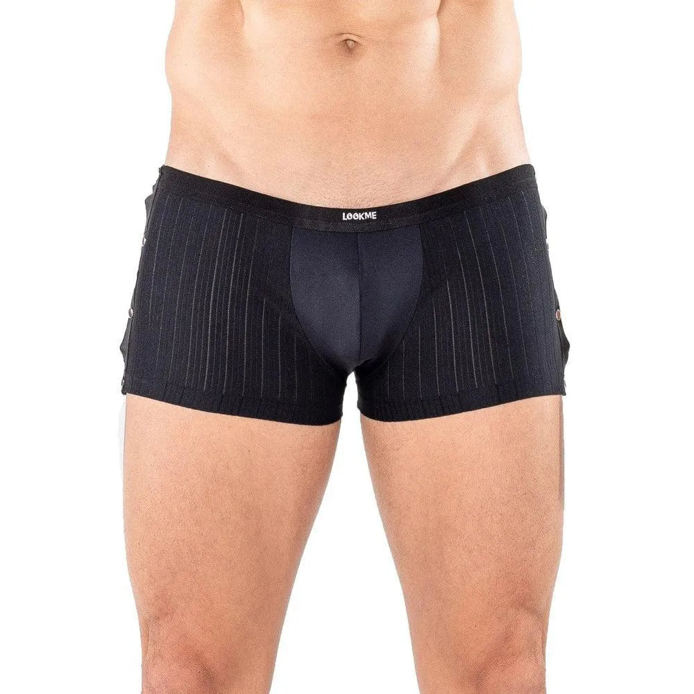boxer noir boutons pressions détachables côtés coupe design confort optimal polyamide élasthanne extensible maintien respirant durable