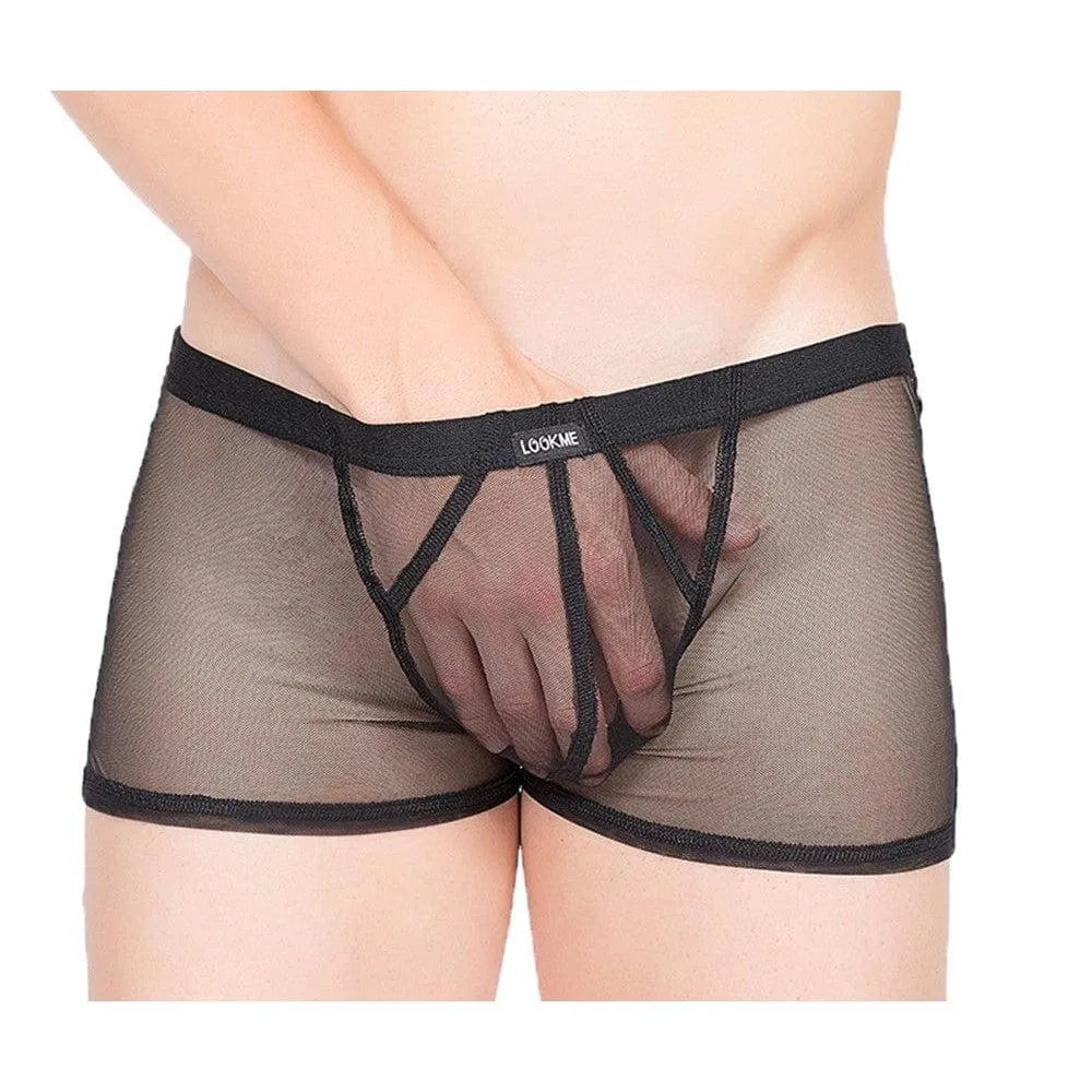 boxer transparent résille fine noir sexy confortable élégant moulant respirant léger polyamide élasthane Malibu lingerie audacieux