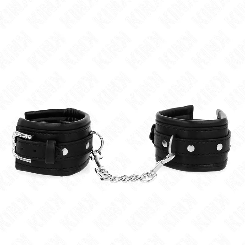 Bracelets bondage cuir véritable luxe rembourré ajustable réglable boucles anneaux robustes sécurité confort durable élégant sophistiqué sensuel finition soignée