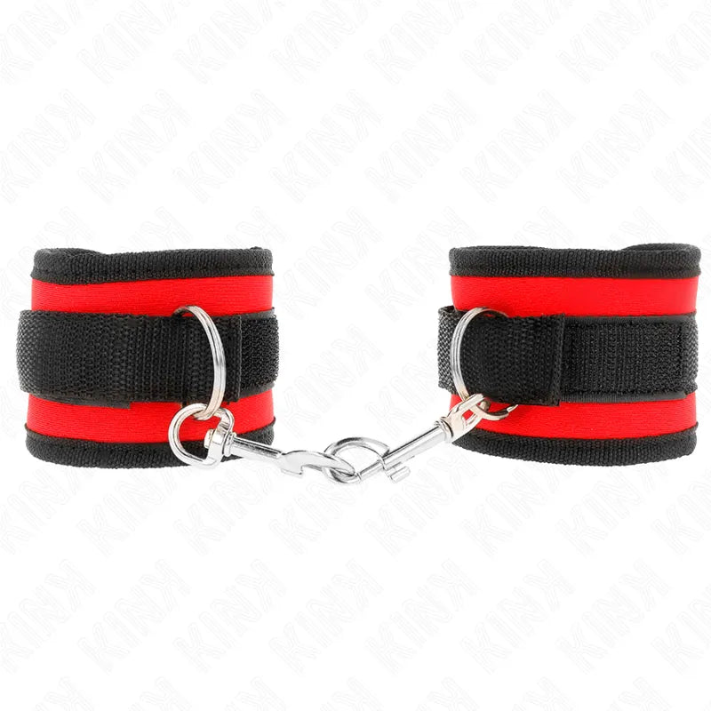 Bracelets BDSM cuir végétalien réglables confort rembourrage intérieur durable anneaux D boucles métalliques élégants sophistiqués sécurisés ajustables