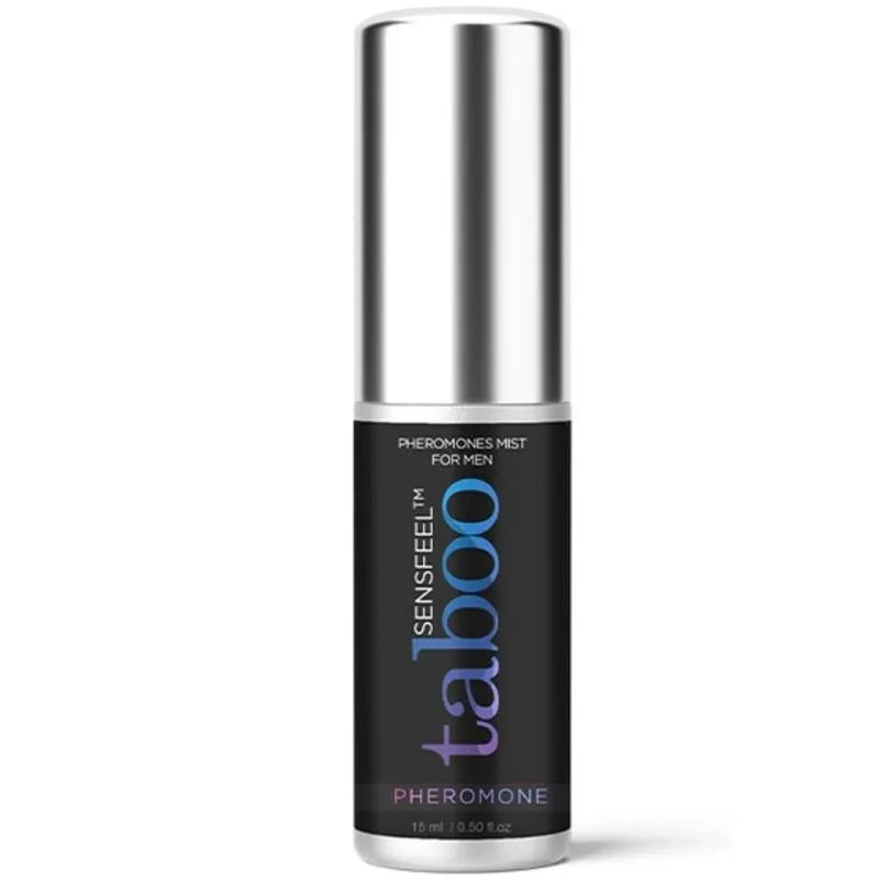 Flacon 15ml brume corporelle phéromones homme, design discret, parfum neutre, effet attractivité renforcée Sensfeel Provital.