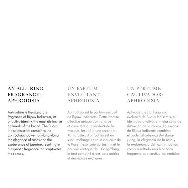 Brume corporelle sensuelle sans alcool, flacon élégant avec motifs floraux, parfum ylang-ylang, jasmin, roses.